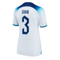 Billiga England Luke Shaw #3 Hemma fotbollskläder Dam VM 2022 Kortärmad